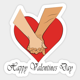 couple holding hands in a heart Sticker